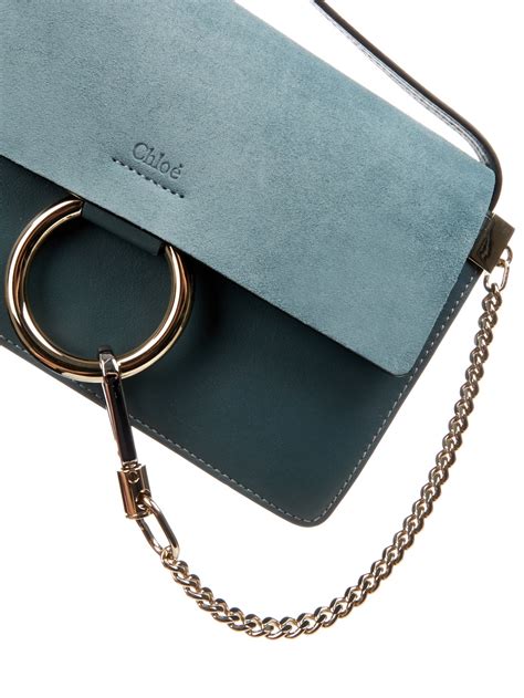 chloe faye bag blue suede leather|chloe faye leather crossbody bag.